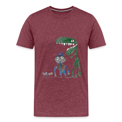 Elijah's Dino Dinner T-Shirt - heather burgundy