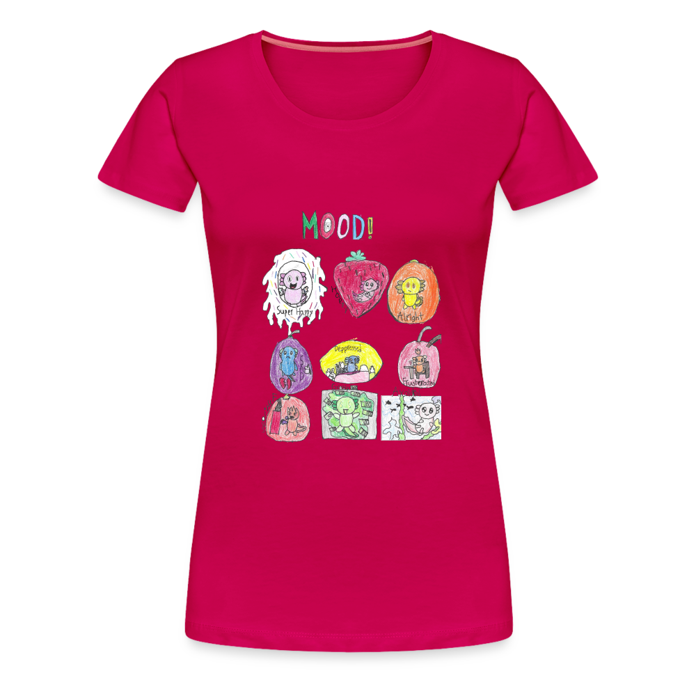 Ellie's Axolotyl Moods T-shirt - dark pink