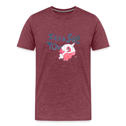 Xavier's I Can See You T-Shirt - heather burgundy