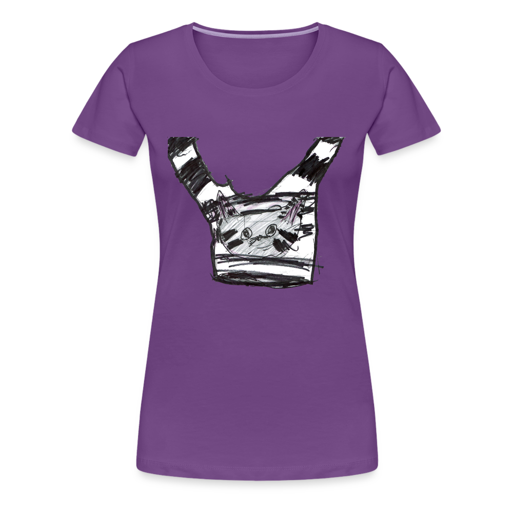 Claudia's Cat on T-Shirt on a T-Shirt - purple