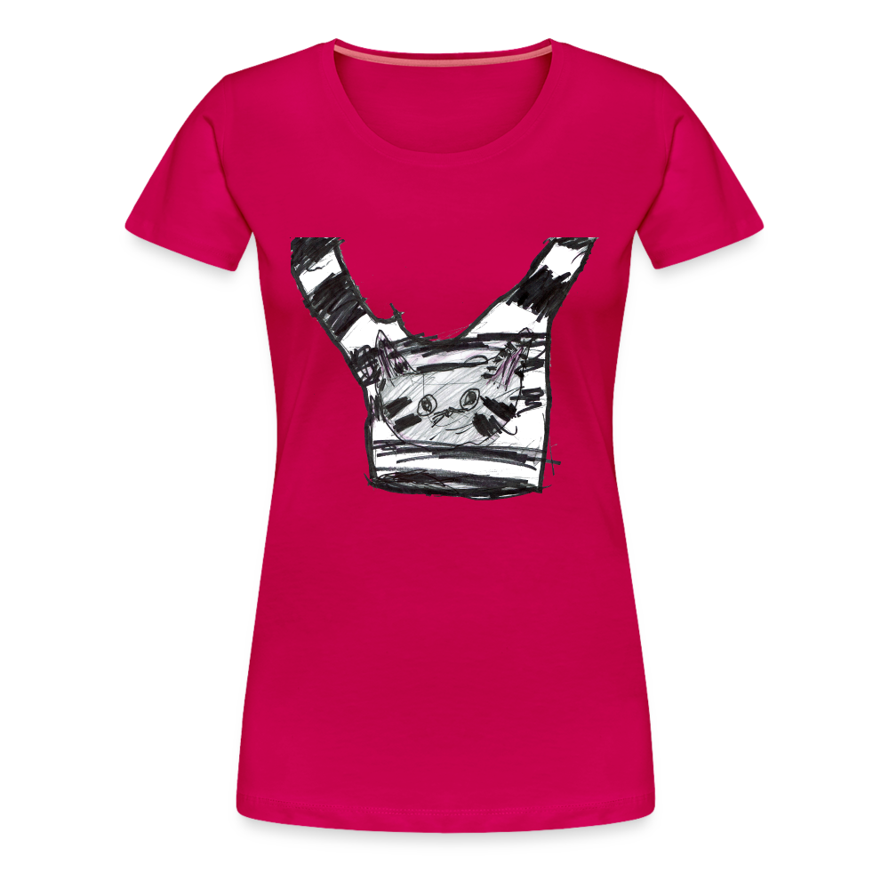 Claudia's Cat on T-Shirt on a T-Shirt - dark pink