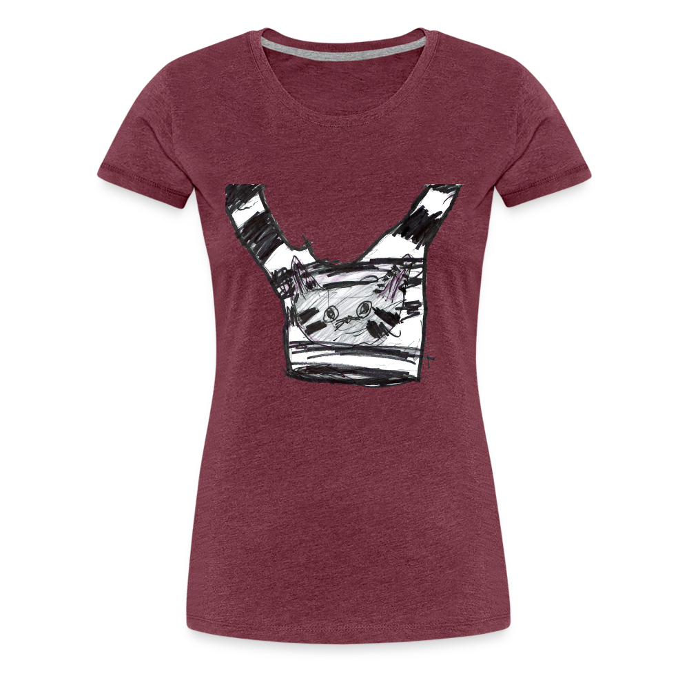 Claudia's Cat on T-Shirt on a T-Shirt - heather burgundy