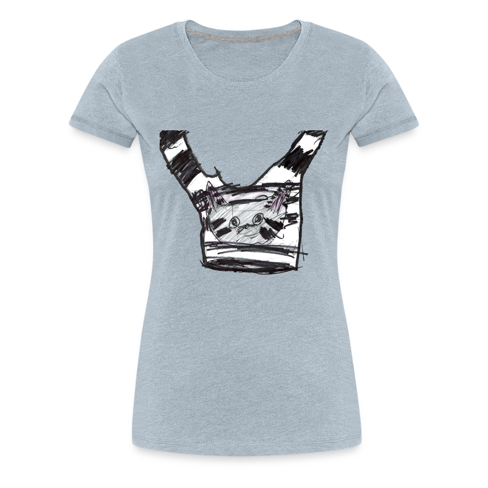 Claudia's Cat on T-Shirt on a T-Shirt - heather ice blue