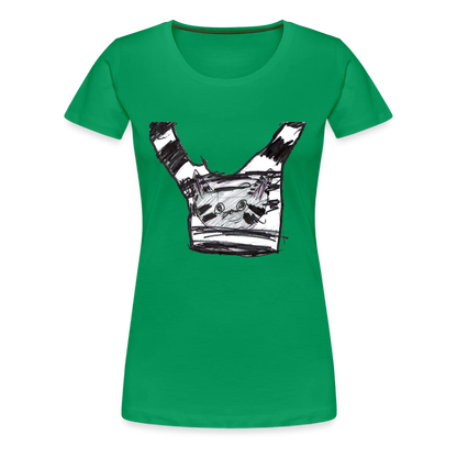 Claudia's Cat on T-Shirt on a T-Shirt - kelly green