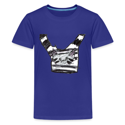 Claudia's Cat on T-Shirt on a T-Shirt - royal blue