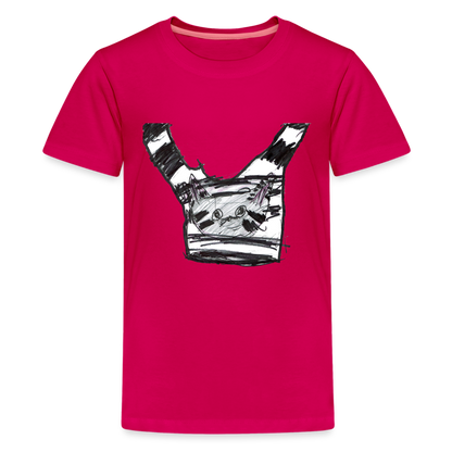 Claudia's Cat on T-Shirt on a T-Shirt - dark pink