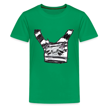 Claudia's Cat on T-Shirt on a T-Shirt - kelly green