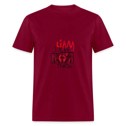 Liam's Death Threats T-Shirt - burgundy