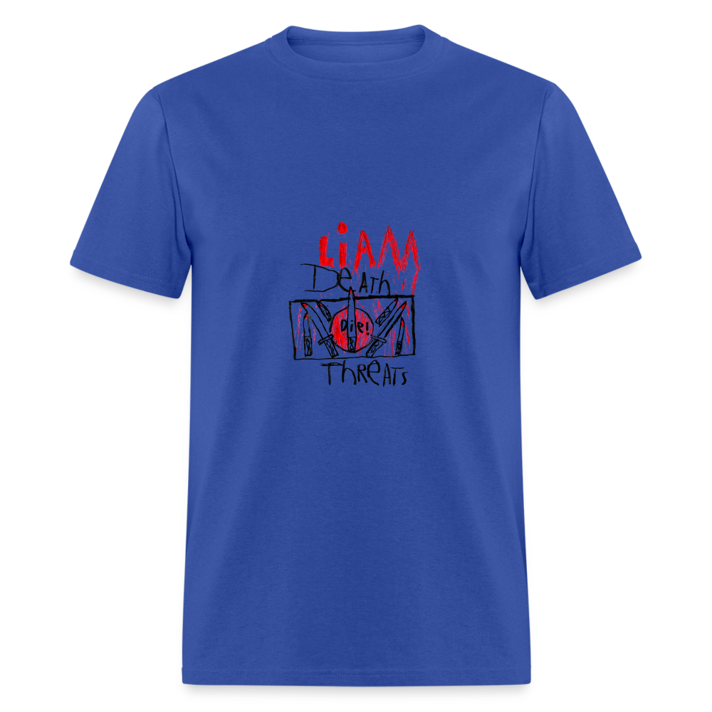 Liam's Death Threats T-Shirt - royal blue