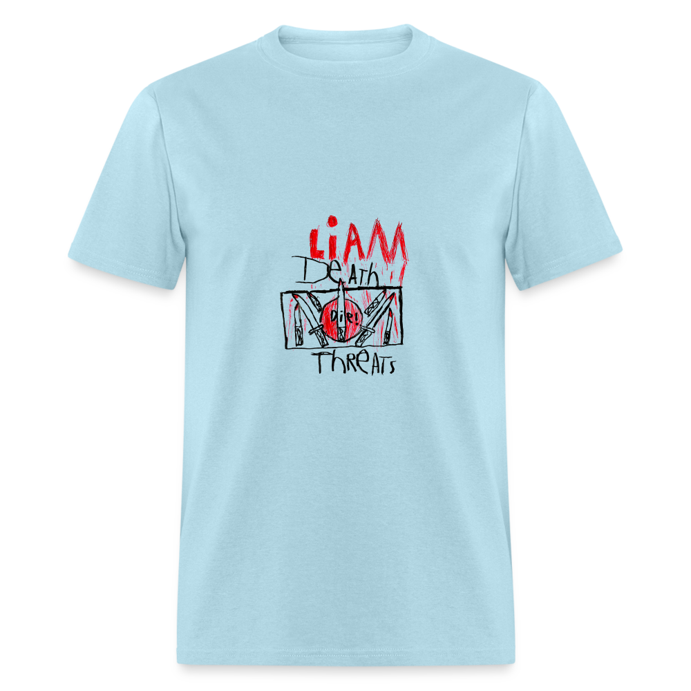 Liam's Death Threats T-Shirt - powder blue