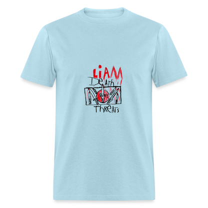 Liam's Death Threats T-Shirt - powder blue