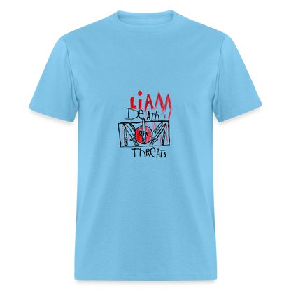 Liam's Death Threats T-Shirt - aquatic blue