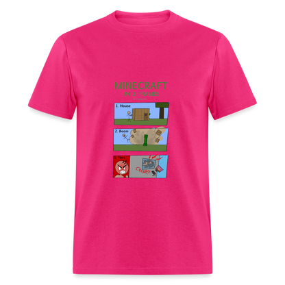 Vee's Minecraft in 3 Frames T-Shirt - fuchsia