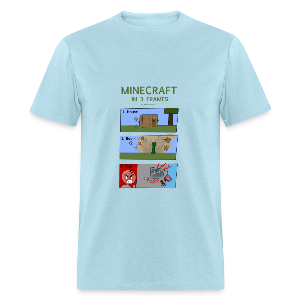 Vee's Minecraft in 3 Frames T-Shirt - powder blue