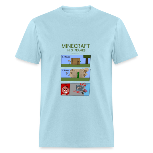 Vee's Minecraft in 3 Frames T-Shirt - powder blue