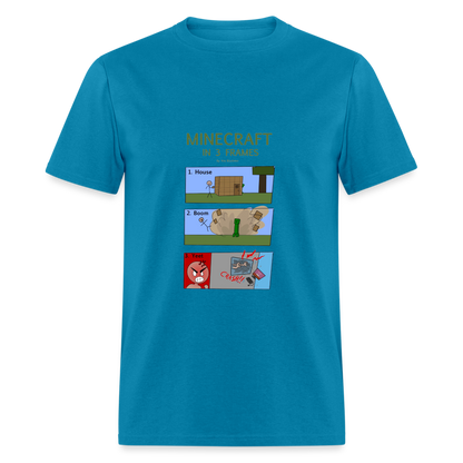 Vee's Minecraft in 3 Frames T-Shirt - turquoise
