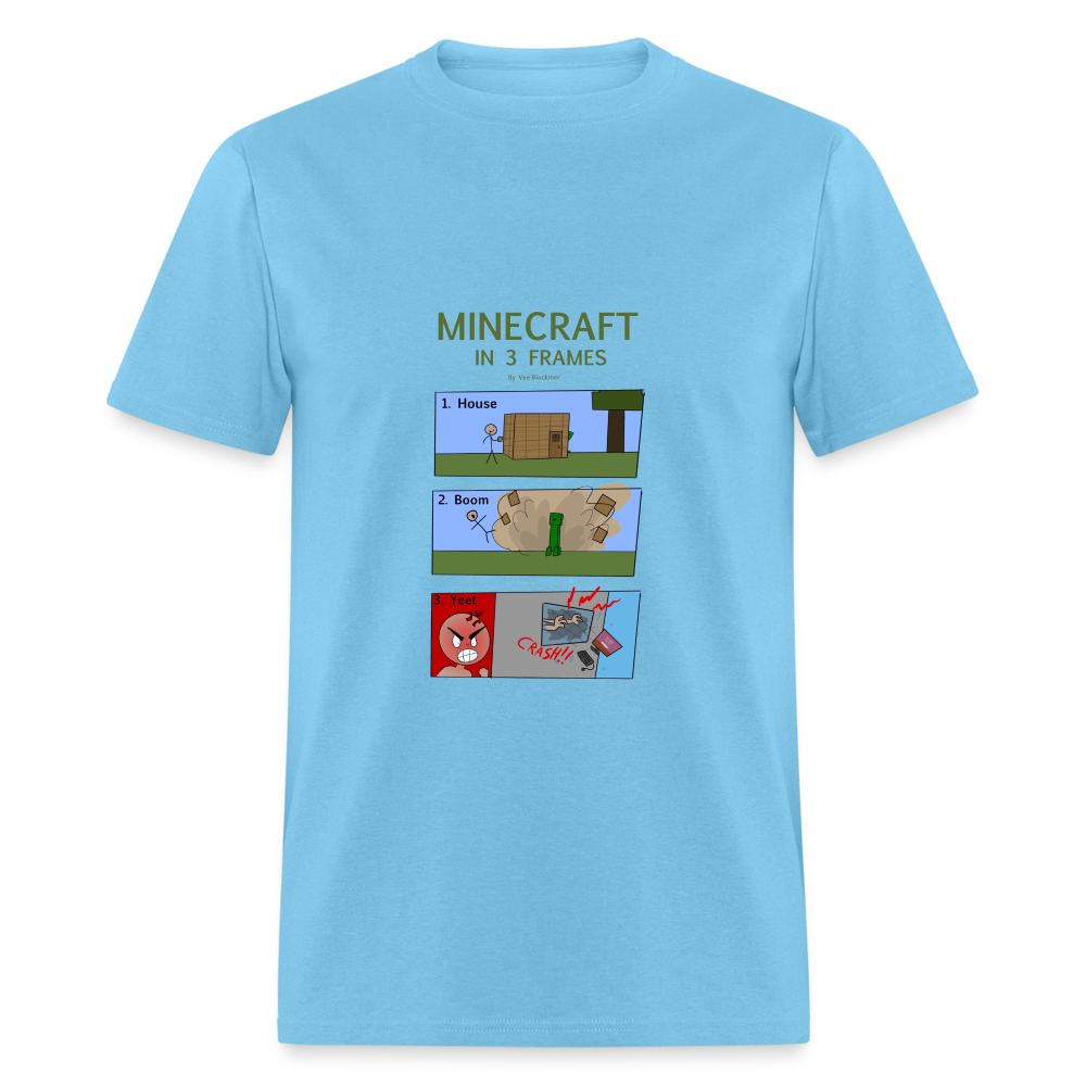 Vee's Minecraft in 3 Frames T-Shirt - aquatic blue