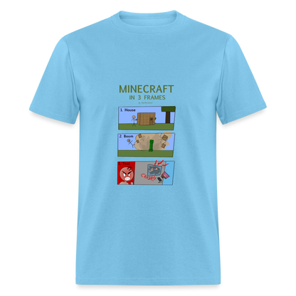 Vee's Minecraft in 3 Frames T-Shirt - aquatic blue