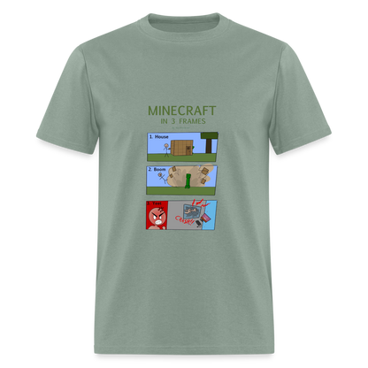 Vee's Minecraft in 3 Frames T-Shirt - sage