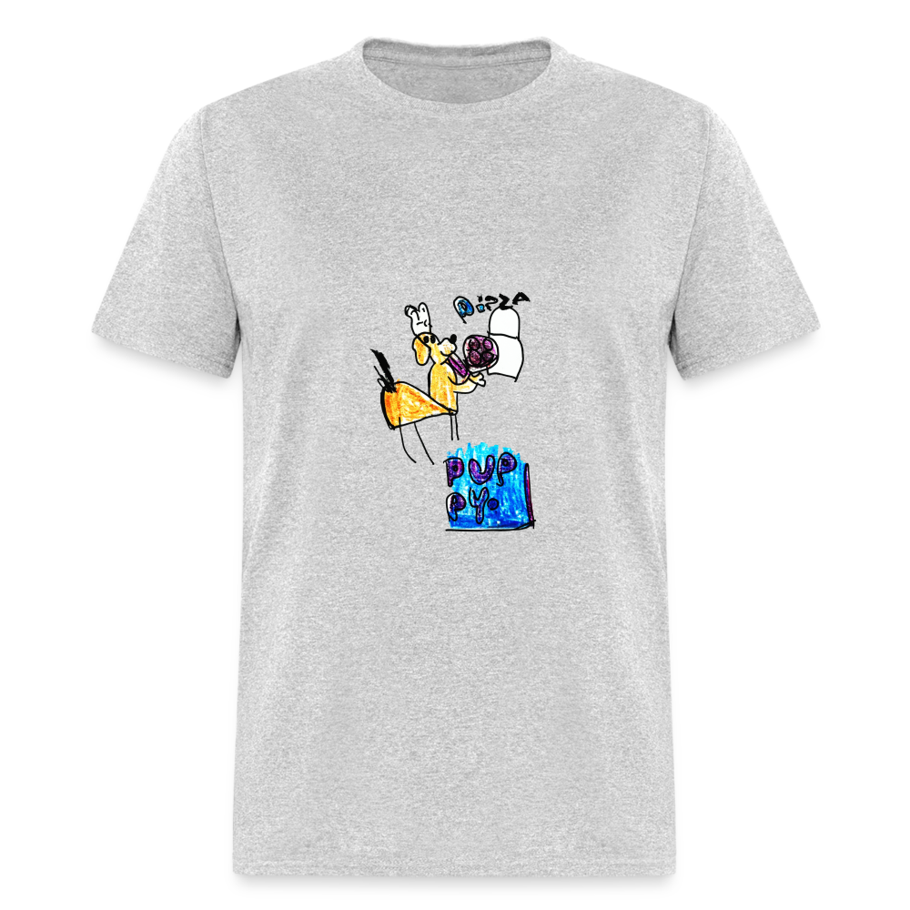 Evelyn's Pizza Puppy T-Shirt - heather gray