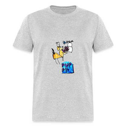 Evelyn's Pizza Puppy T-Shirt - heather gray