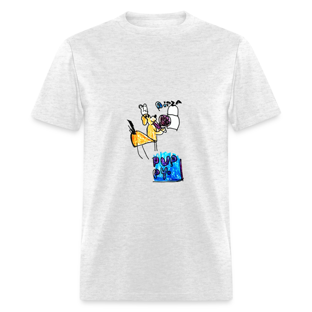 Evelyn's Pizza Puppy T-Shirt - light heather gray