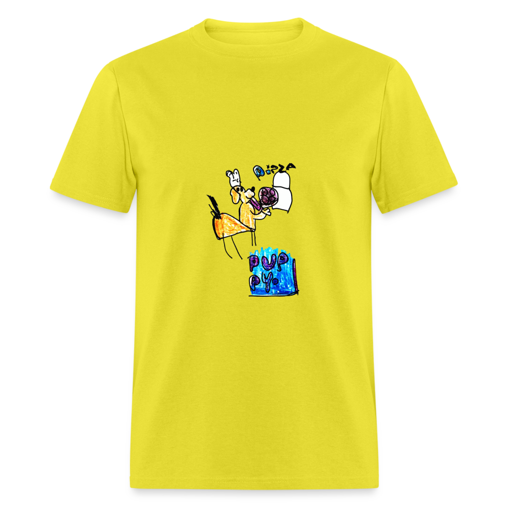 Evelyn's Pizza Puppy T-Shirt - yellow