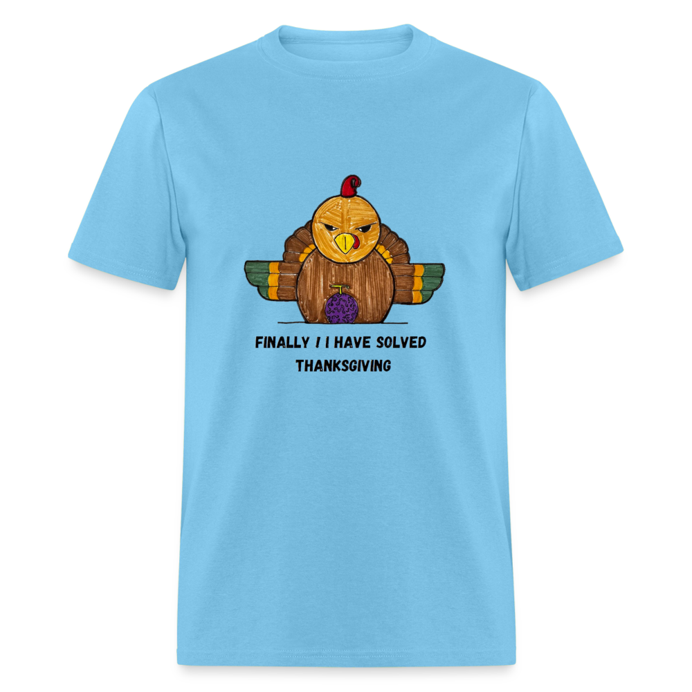 William's Thanksgiving Solved T-Shirt - aquatic blue