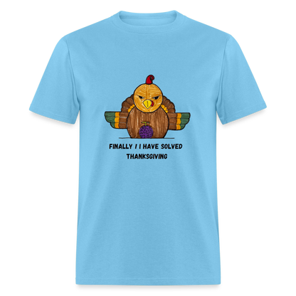 William's Thanksgiving Solved T-Shirt - aquatic blue