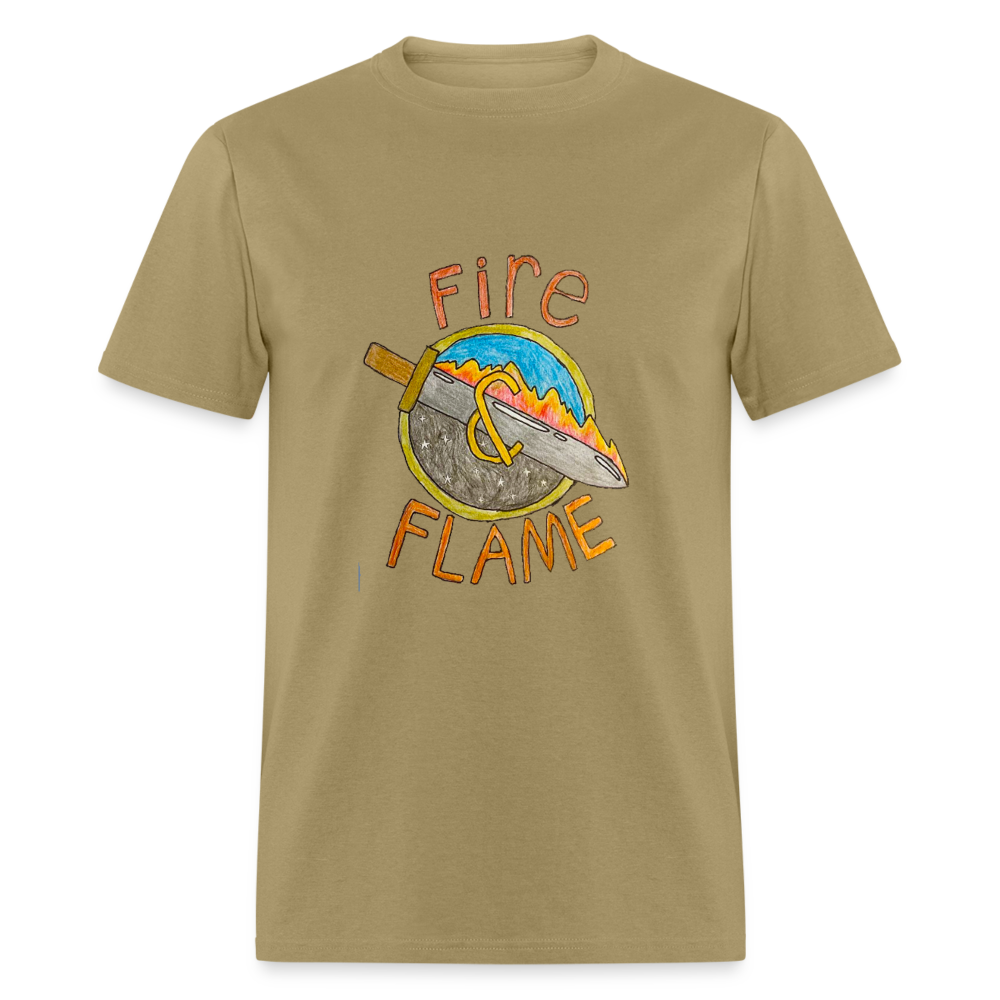 Isaac's Fire and Flame T-Shirt - khaki