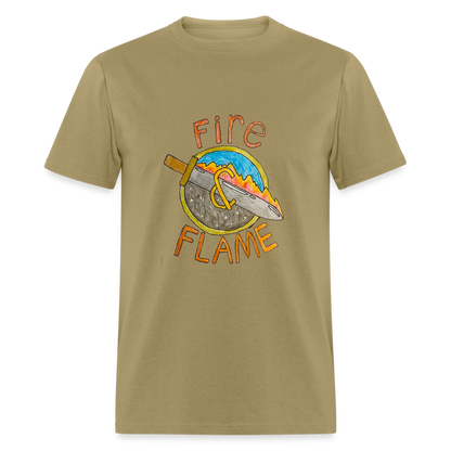 Isaac's Fire and Flame T-Shirt - khaki