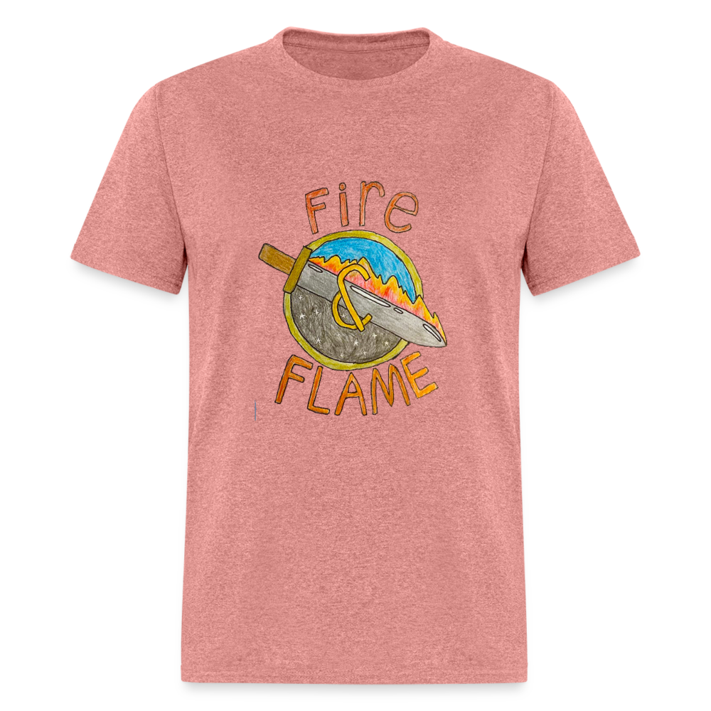 Isaac's Fire and Flame T-Shirt - heather mauve