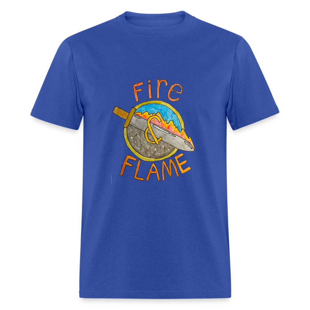 Isaac's Fire and Flame T-Shirt - royal blue