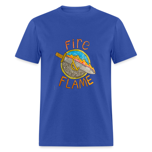 Isaac's Fire and Flame T-Shirt - royal blue