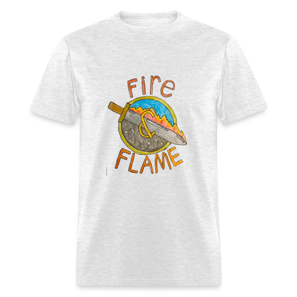 Isaac's Fire and Flame T-Shirt - light heather gray