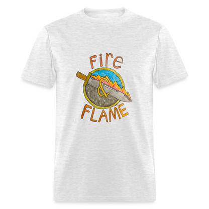 Isaac's Fire and Flame T-Shirt - light heather gray