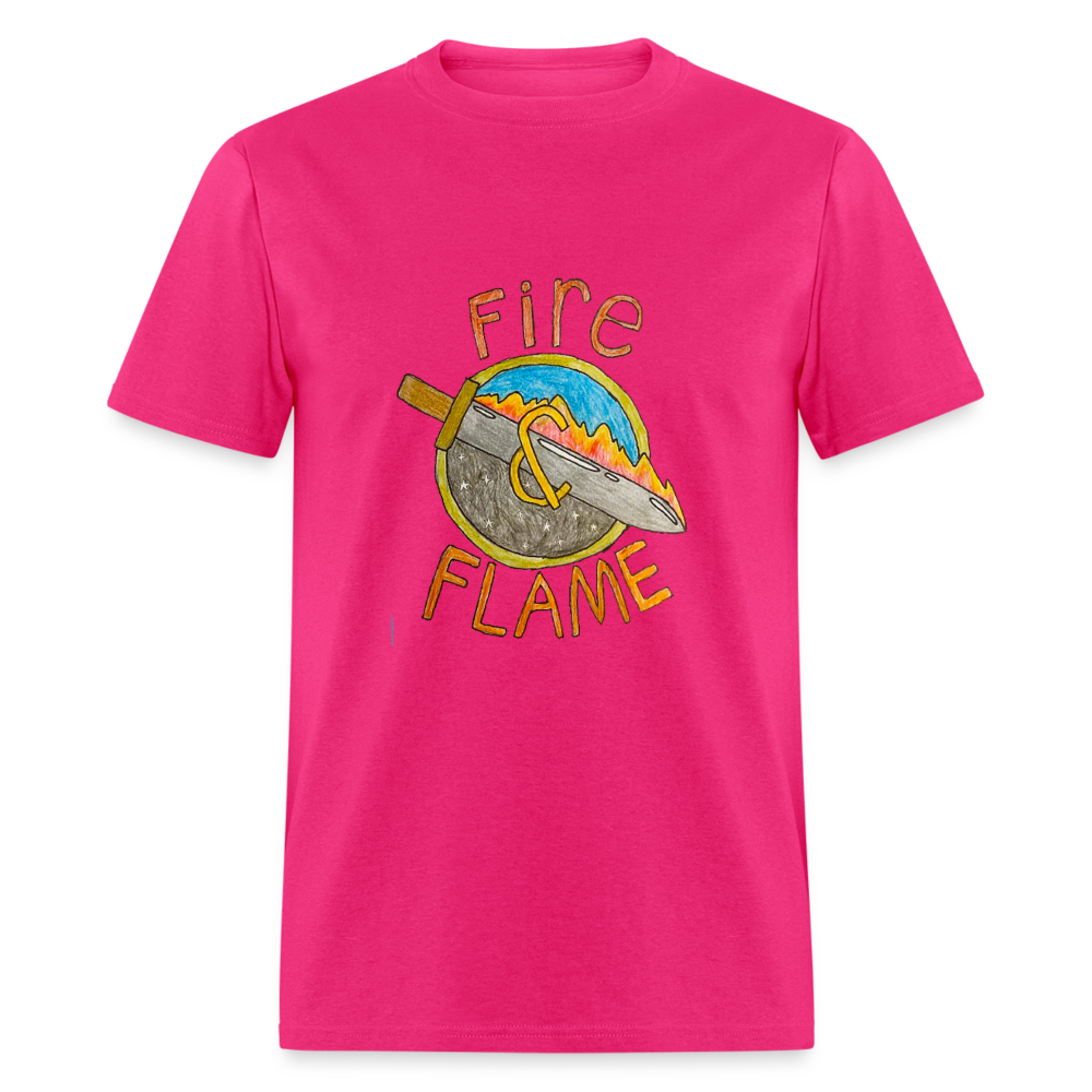 Isaac's Fire and Flame T-Shirt - fuchsia