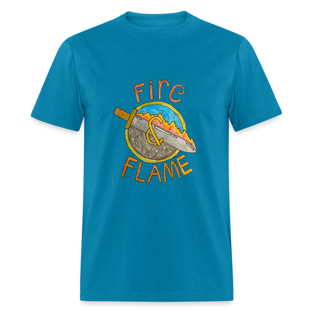 Isaac's Fire and Flame T-Shirt - turquoise