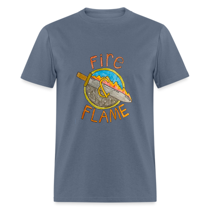 Isaac's Fire and Flame T-Shirt - denim