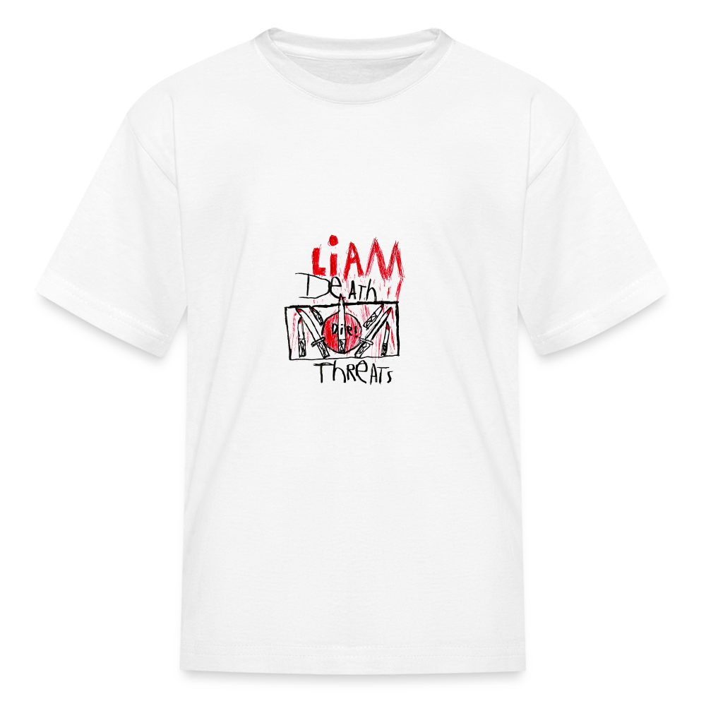 Liam's Death Threats T-Shirt (Kid's Sizes) - white