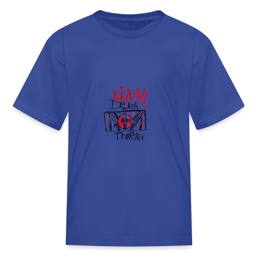 Liam's Death Threats T-Shirt (Kid's Sizes) - royal blue