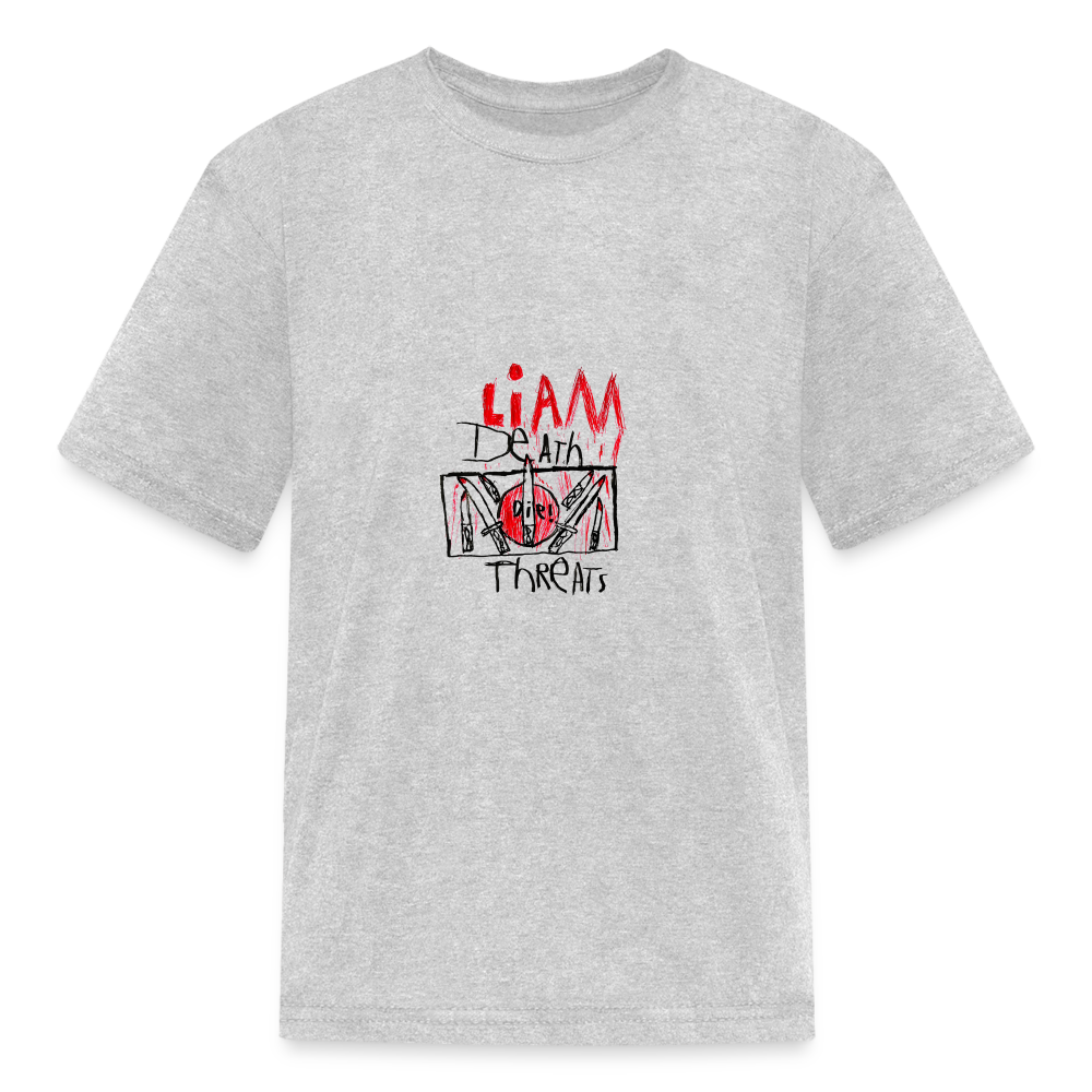 Liam's Death Threats T-Shirt (Kid's Sizes) - heather gray