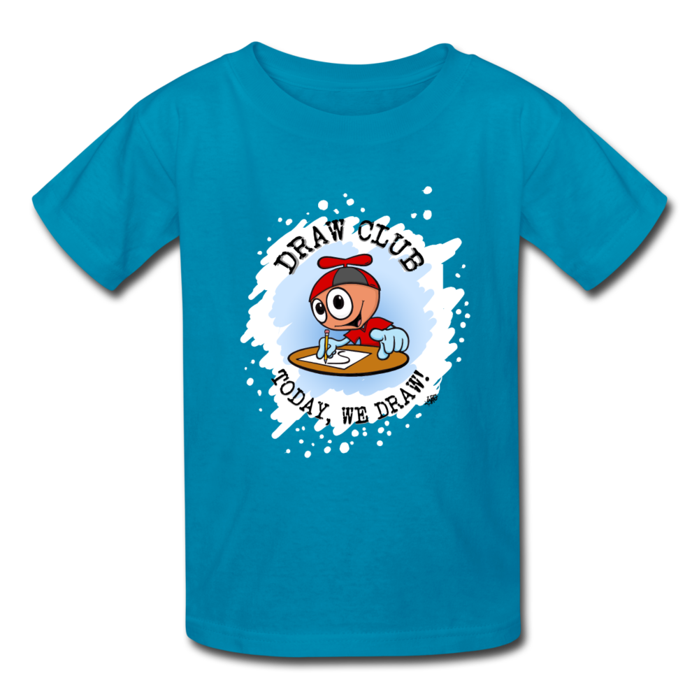 GooGenius Draw Club Official T-Shirt (Kids' Sizes) - turquoise