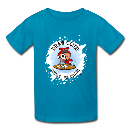 GooGenius Draw Club Official T-Shirt (Kids' Sizes) - turquoise